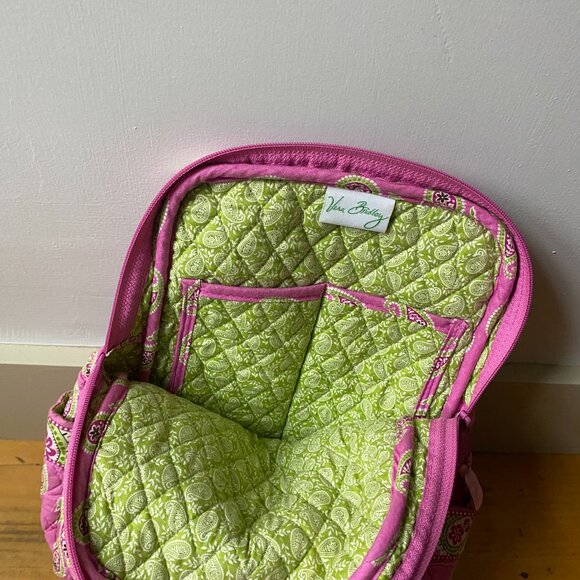Vera Bradley Pink and Green Paisley Backpack - Picture 5 of 6